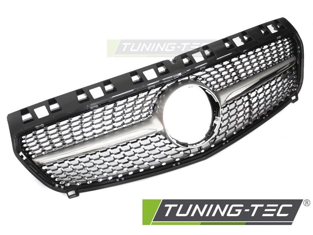Calandre chromée argentée diamantée compatible avec Mercedes W176 12-15