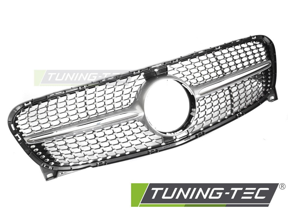 Calandre chromée argentée diamantée compatible avec Mercedes GLA X156 13-16