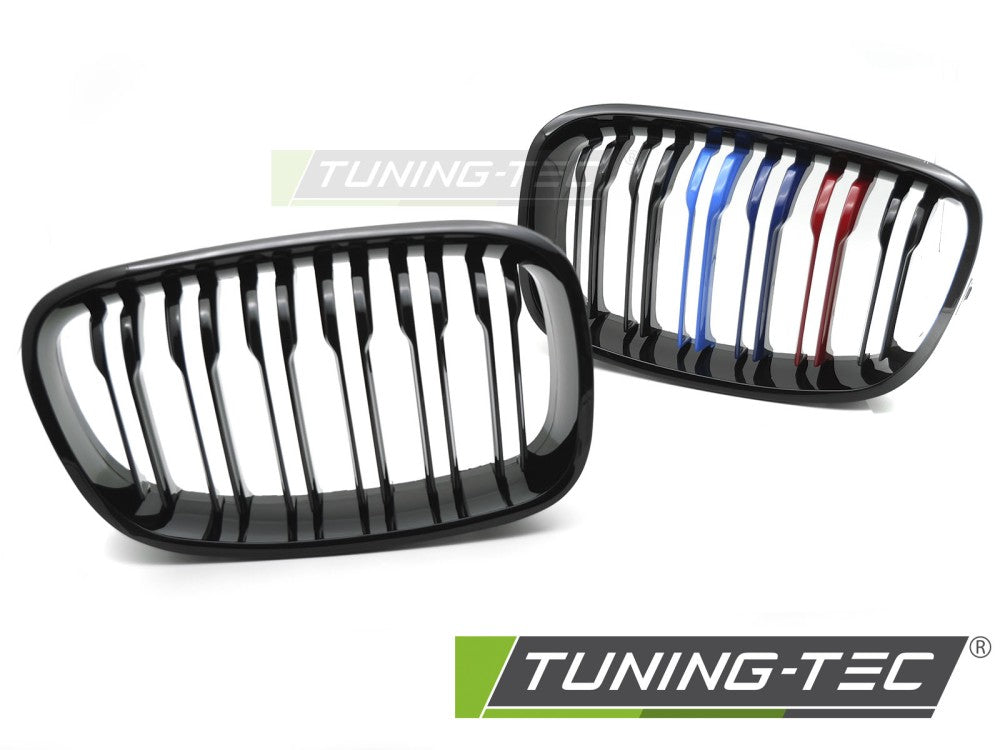 CALANDRE SPORT NOIRE TRICOLORE DOUBLE BARRE compatible BMW F20 / F21 11-14