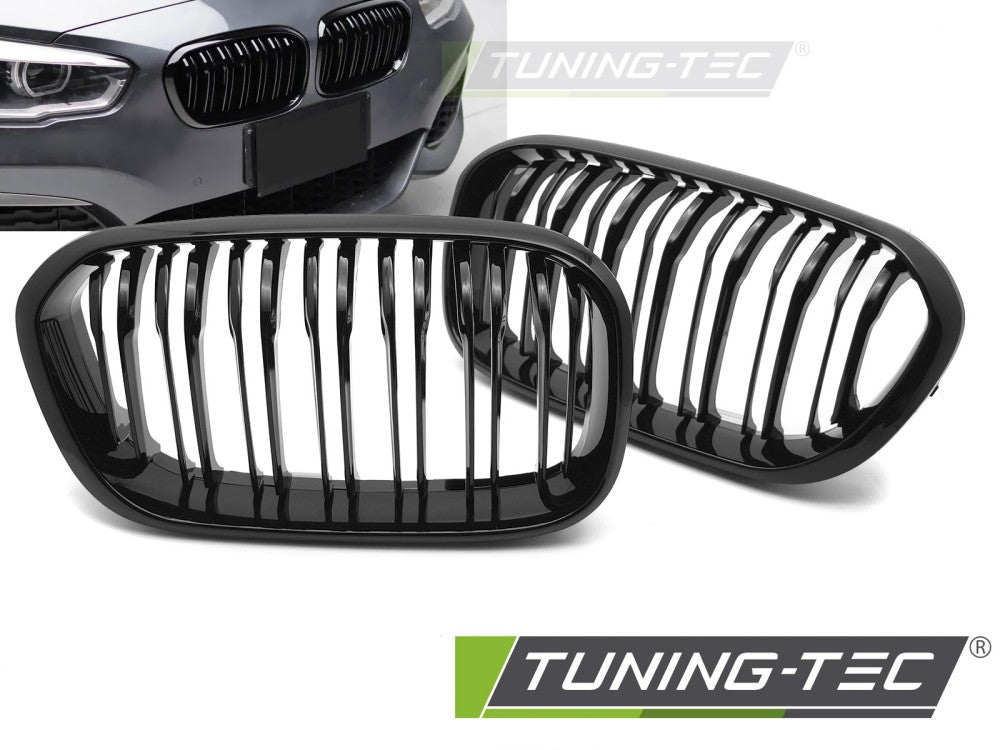 CALANDRE SPORT NOIR BRILLANT À DOUBLE BARRE compatible BMW F20 / F21 LCI 15-18