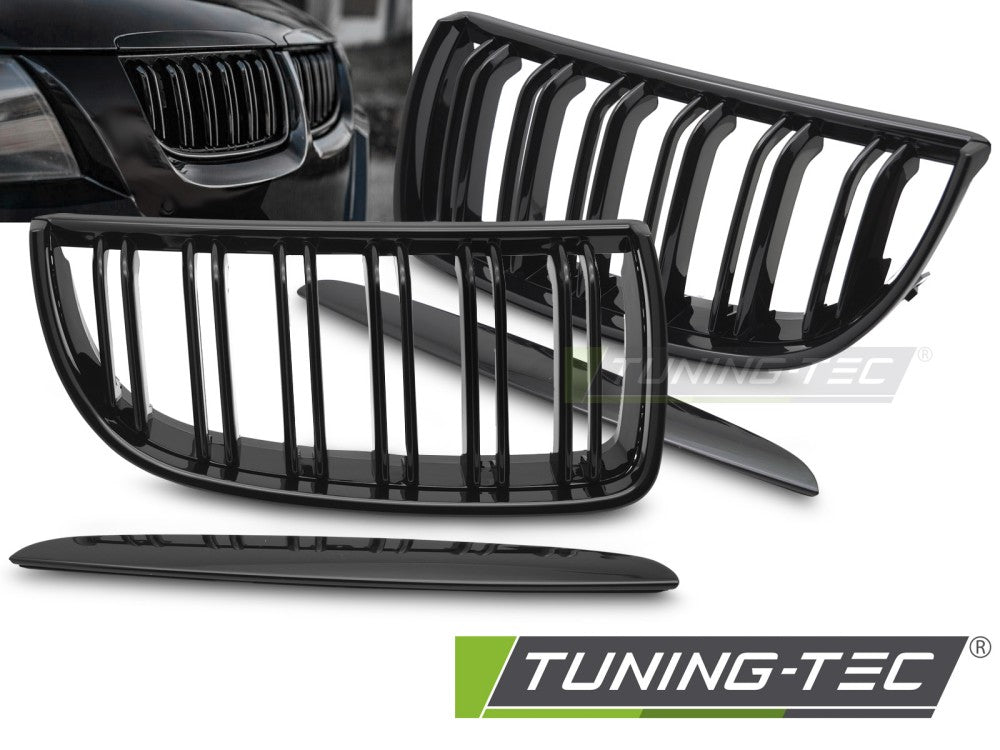 Calandre sport noire brillante à double barre compatible BMW E90 / E91 05-08