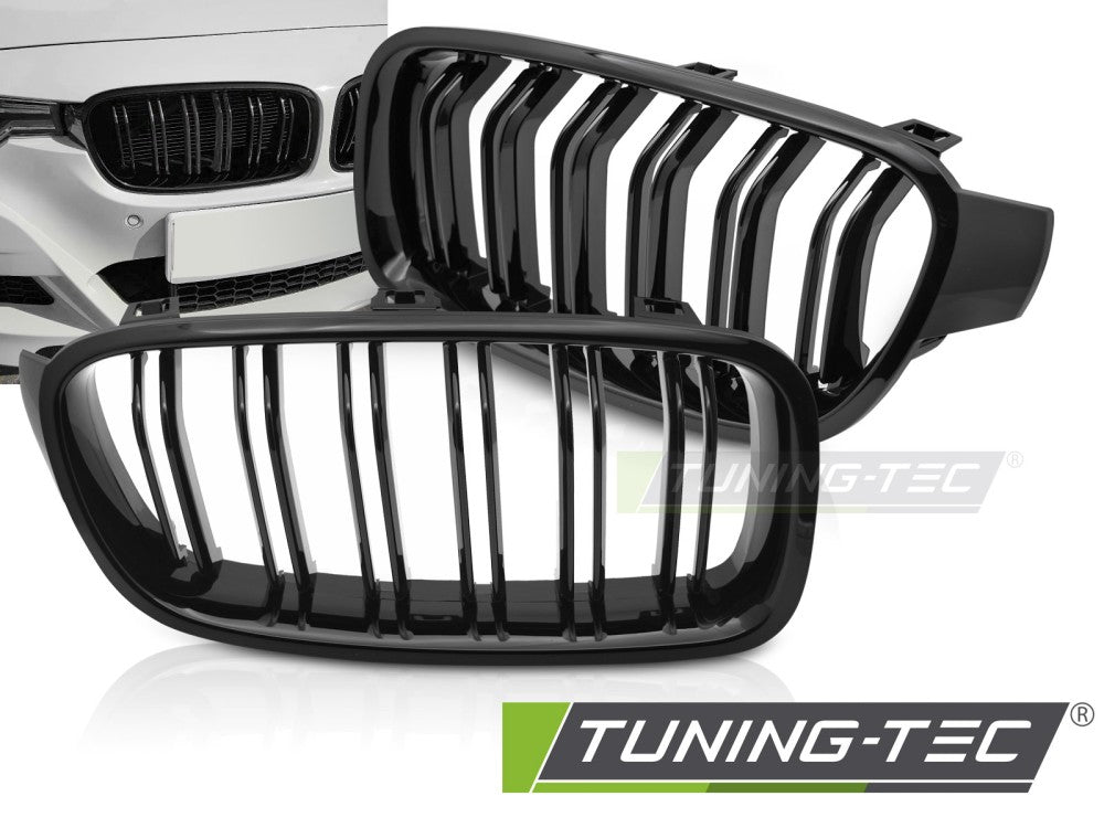 CALANDRE SPORT NOIR BRILLANT DOUBLE BARRE compatible BMW F30 / F31 11-18