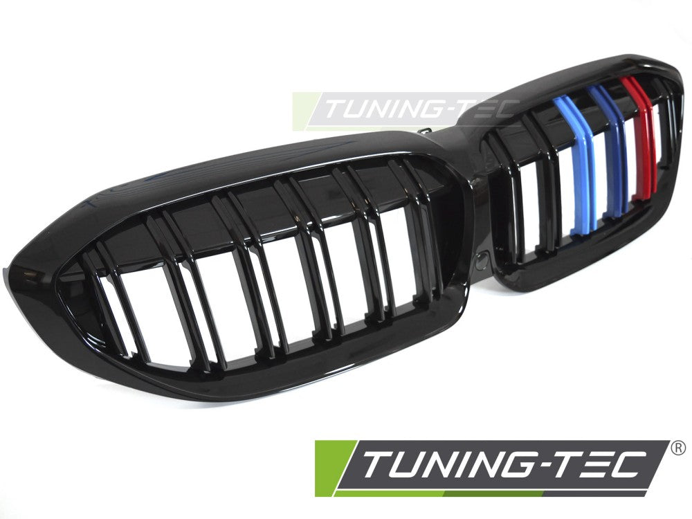 CALANDRE SPORT NOIR BRILLANT TRICOLORE DOUBLE BARRE compatible BMW G20 / G21 19-22