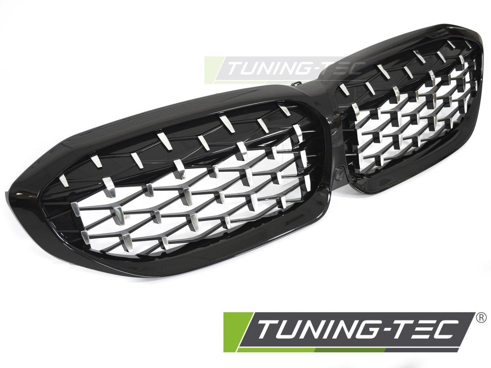 CALANDRE DIAMOND CHROME NOIR compatible BMW G20 / G21 19-22