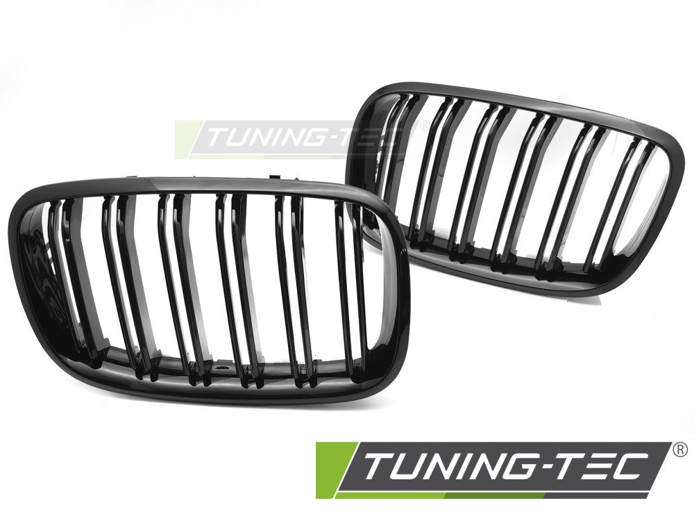 Calandre sport noire brillante à double barre compatible avec BMW X5 E70 07-13 / X6 E71 08-14
