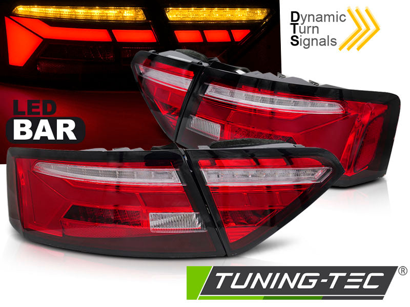 Feux arrière à LED rouges et blancs séquentiels compatibles avec Audi A5 11-16 (ampoule d'origine)