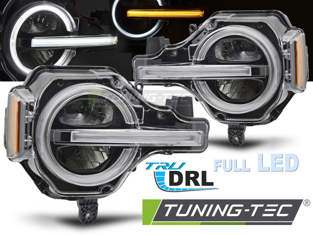 Phares Full LED avec feux de jour noirs compatibles avec Ford Bronco 21-24