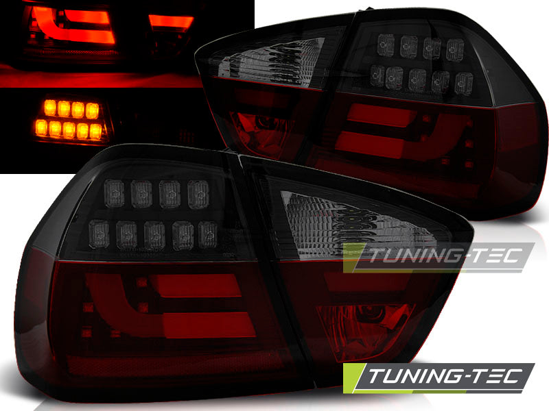 Feux arrière à LED rouges fumés noirs compatibles BMW E90 03.05-08.08