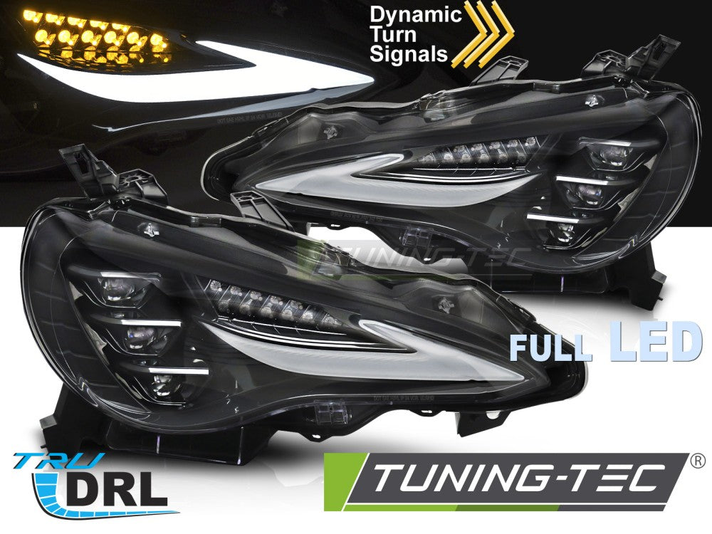 Phares Full LED séquentiels avec feux de jour (DRL) compatibles avec Toyota GT86 12-21