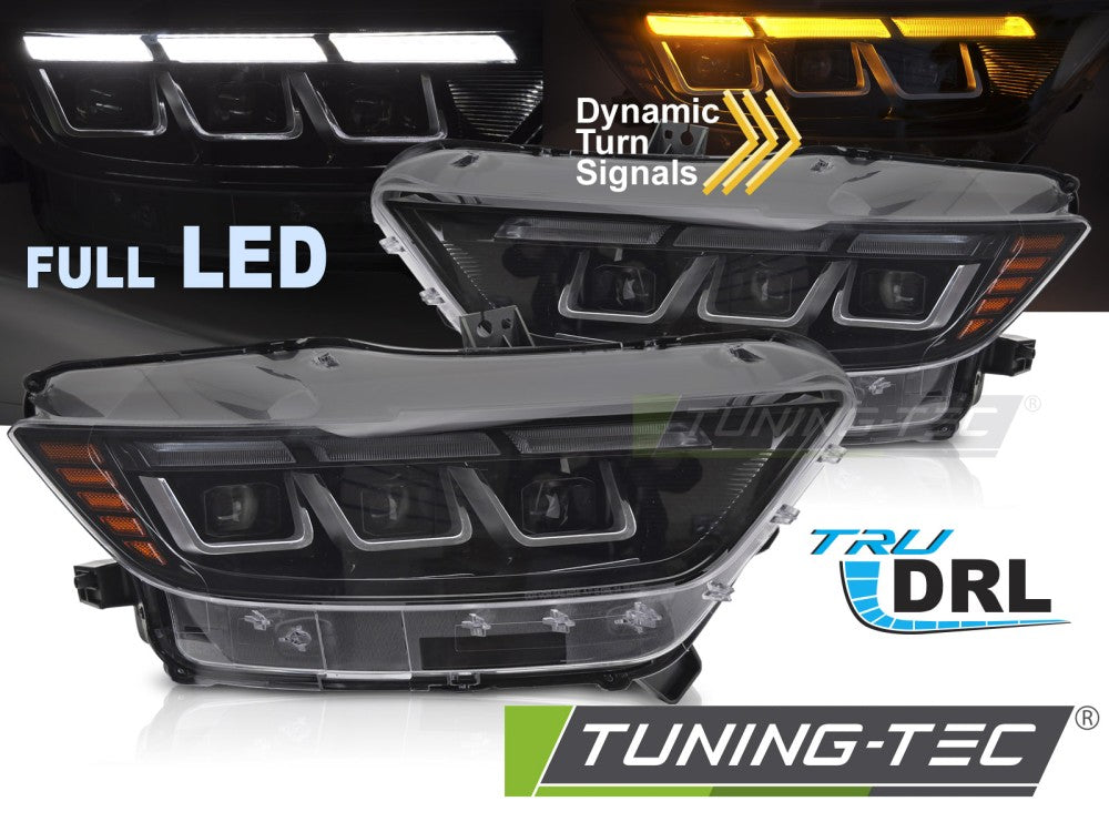 Phares Full LED séquentiels avec feux de jour compatibles avec Ford Mustang 14-17