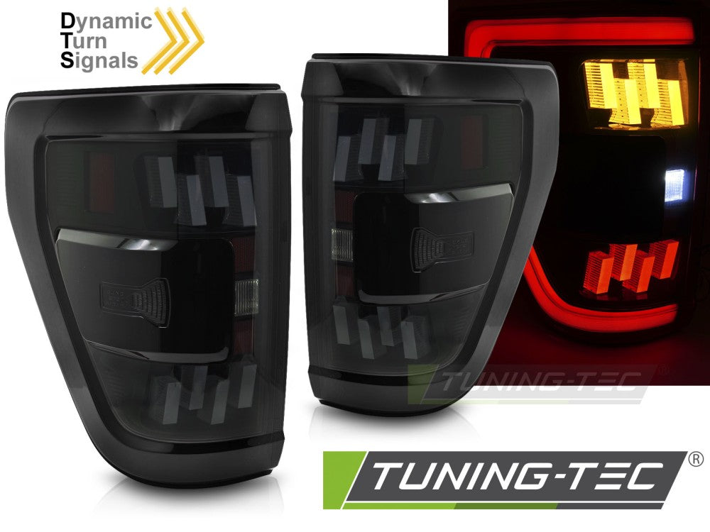 FEUX ARRIÈRE À LED FUMÉS SEQ compatibles avec FORD F150 MK14 2020-2023