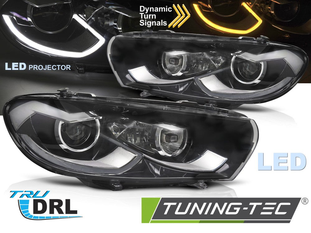 Phares à LED avec feux de jour séquentiels compatibles avec VW Scirocco III 08-14