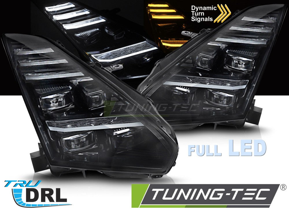 Phares entièrement à LED avec feux de jour séquentiels (DRL) compatibles avec Nissan GT-R 08-23