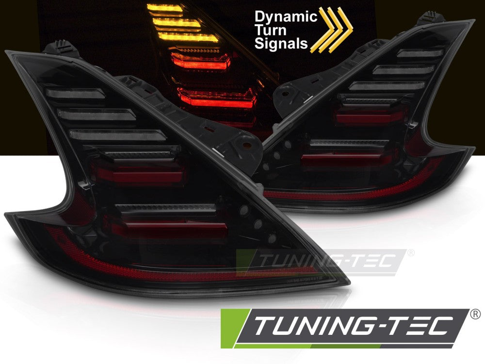 Feux arrière à LED entièrement noirs fumés compatibles avec NISSAN 370Z 09-20
