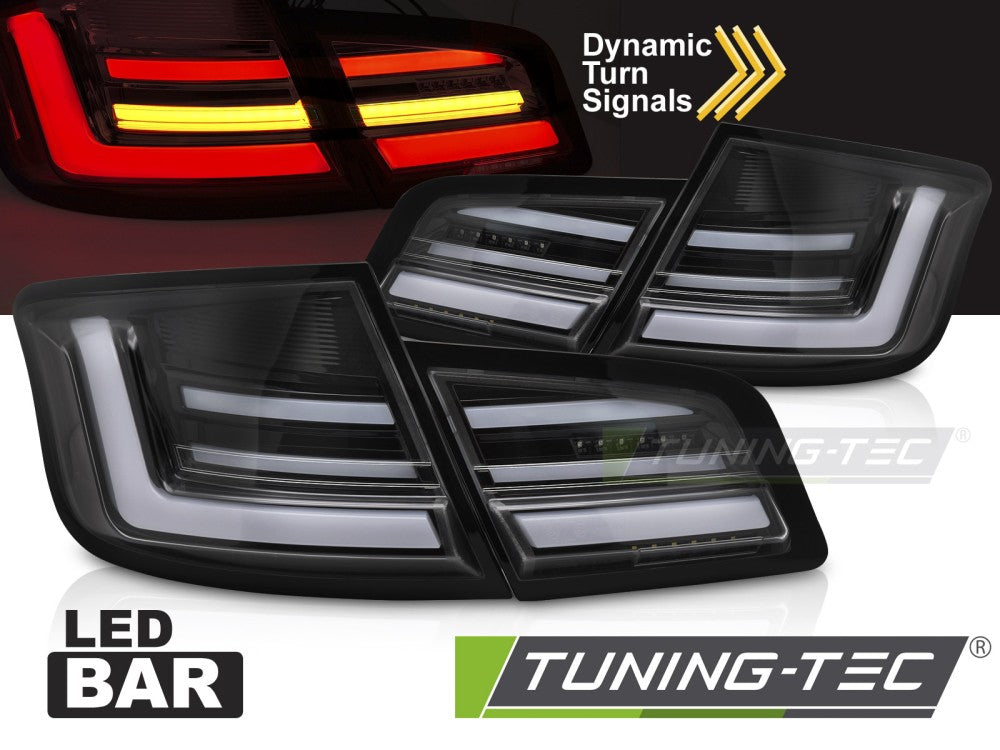 Feux arrière à LED noir brillant SEQ compatibles BMW F10 10-13