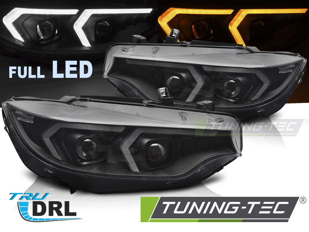 Phares à LED noirs avec feux de jour compatibles BMW F32 / F33 13-17