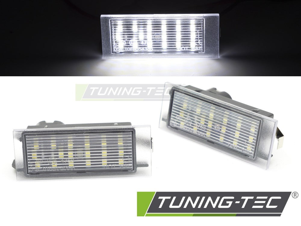 Feux de plaque d'immatriculation à LED compatibles avec RENAULT CLIO 3 / MEGANE 2 / LAGUNA 2 / MASTER 2 / OPEL MOVANO / NISSAN INTERSTAR