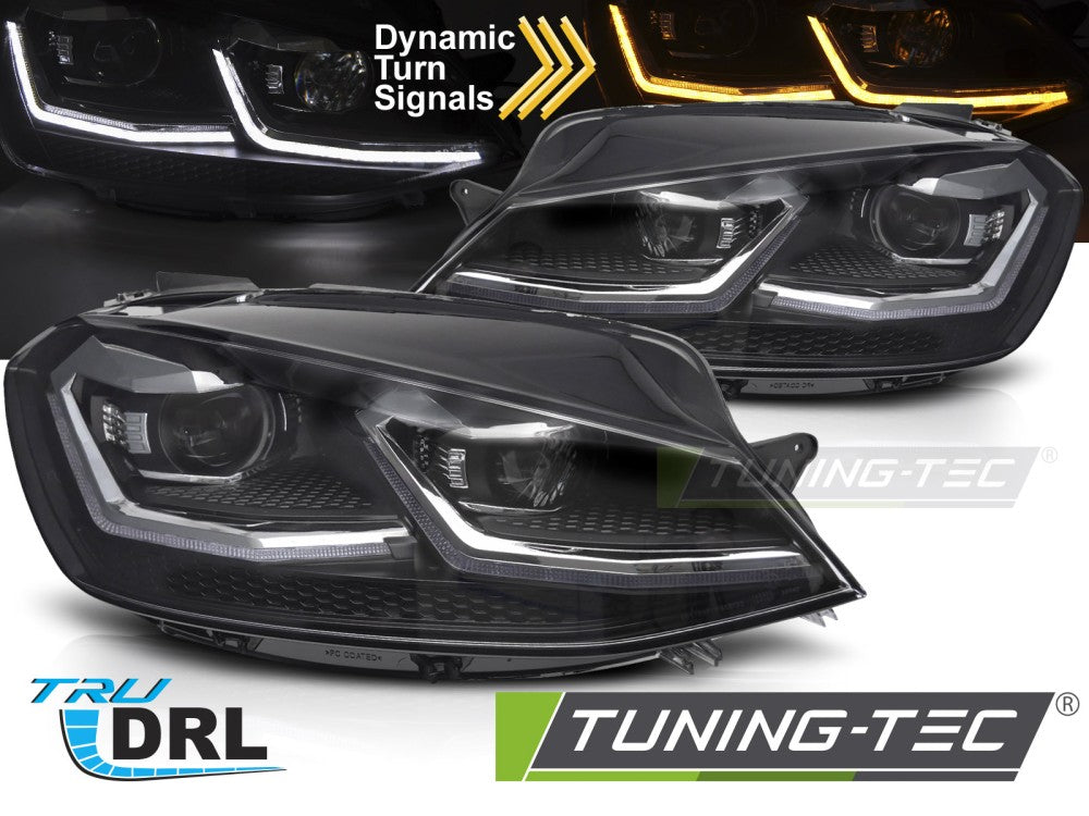 Phares LED argentés SEQ DRL compatibles VW Golf VII 17-19