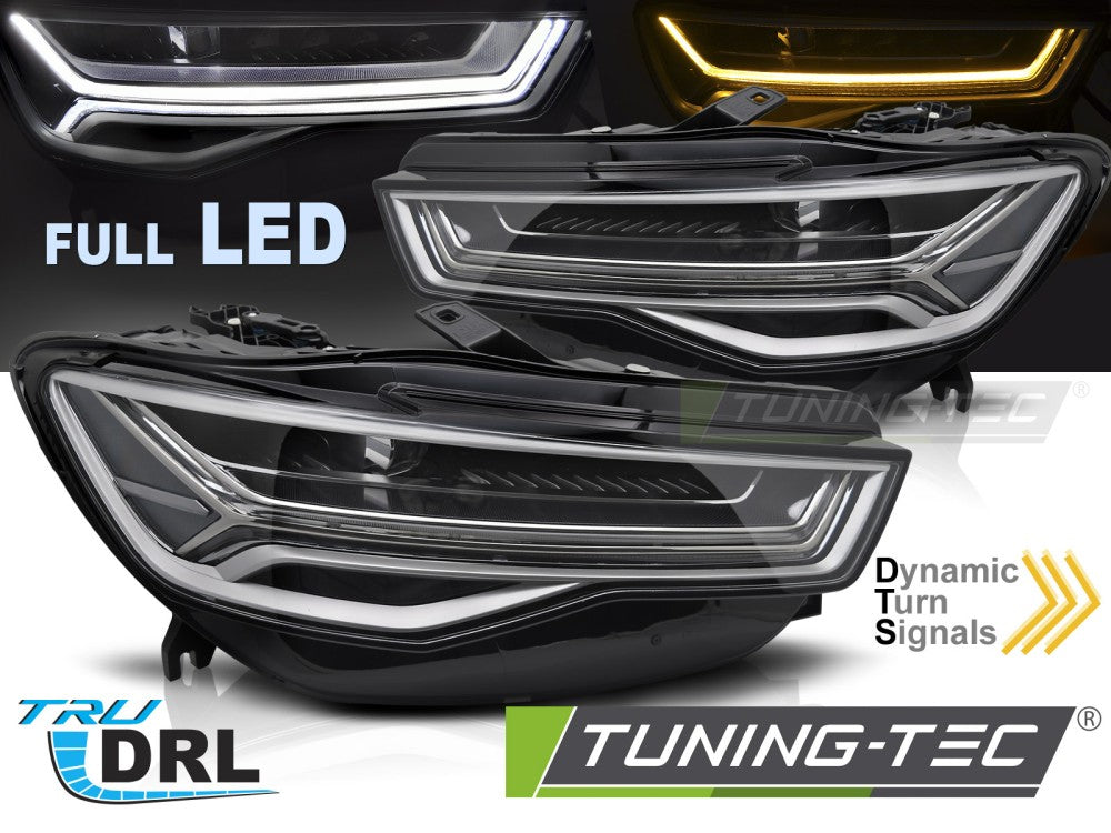 Phares Full LED séquentiels avec feux de jour (DRL) compatibles avec Audi A6 C7 14-18