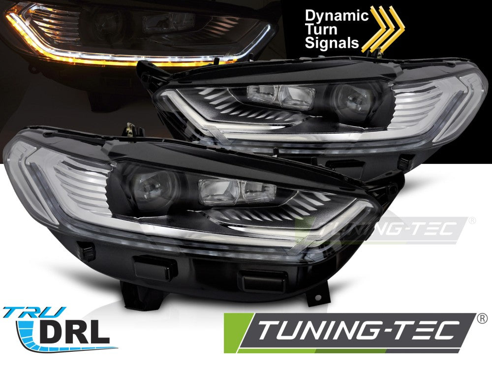 Phares avant à LED séquentiels avec feux de jour (DRL) compatibles avec Ford Monedo MK5 14-18