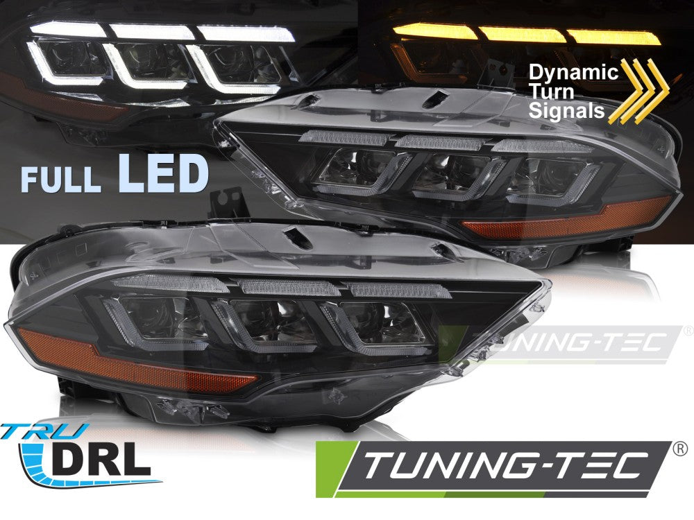 Phares Full LED séquentiels avec feux de jour compatibles avec Ford Mustang 18-22