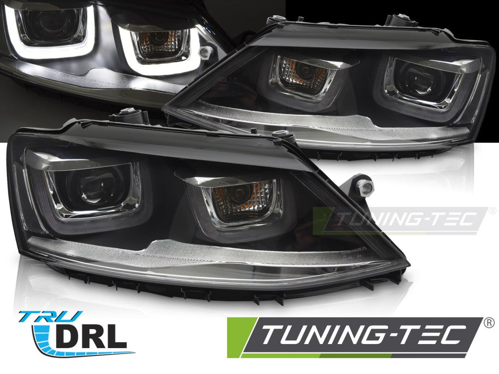 Phares à LED en U avec feux de jour compatibles avec VW Jetta VI 11-18