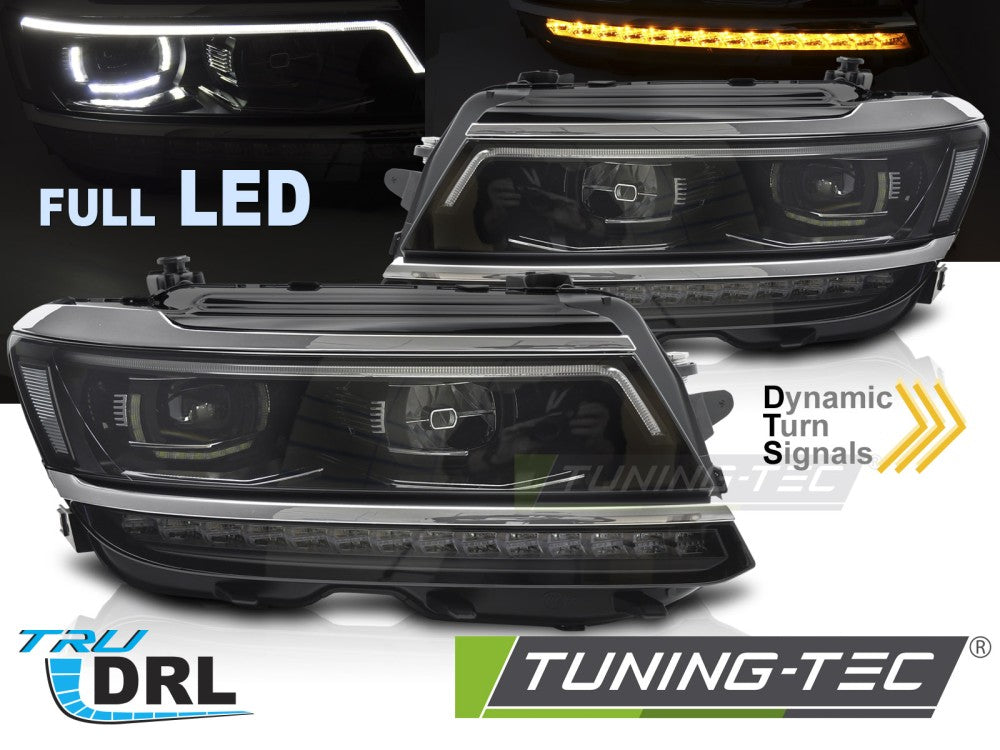 Phares Full LED séquentiels avec feux de jour (DRL) compatibles avec VW Tiguan II 15-20