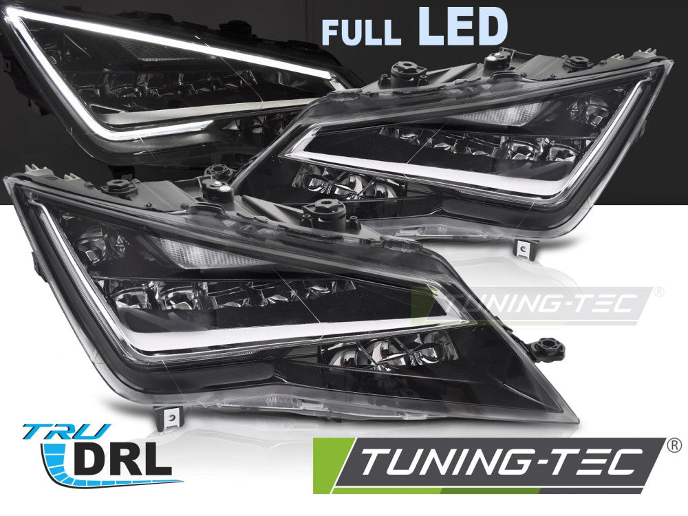 Phares Full LED avec feux de jour compatibles avec SEAT LEON III 5F 12-16