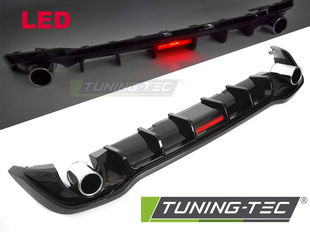 Diffuseur style sport avec double sortie LED compatible VW Golf VIII 19-24