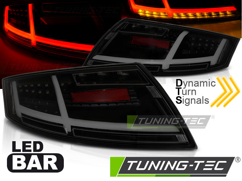Feux arrière à LED noirs fumés compatibles avec Audi TT 04.06-02.14