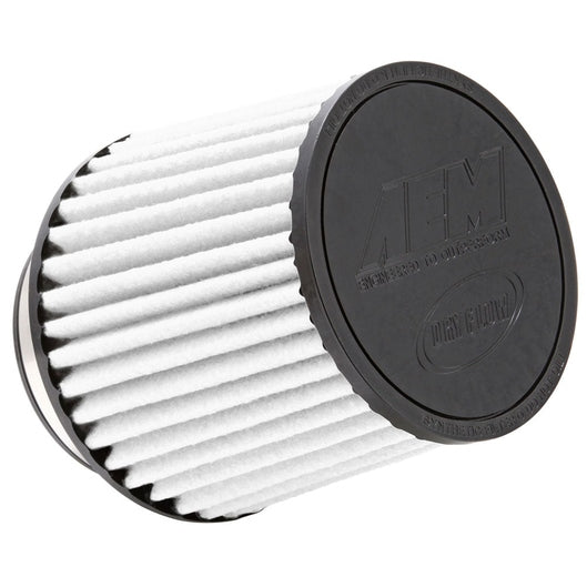 AEM - Filtre à air AEM DryFlow - FILTRE À AIR-; FLG 3", 6" B, 5-1/8" T, 5-1/8" H-; BLANC (21-203BF) - 21-203BF