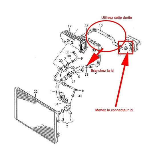 Bride de suppression refroidisseur EGR 1.9 TDI 2.0 TDI