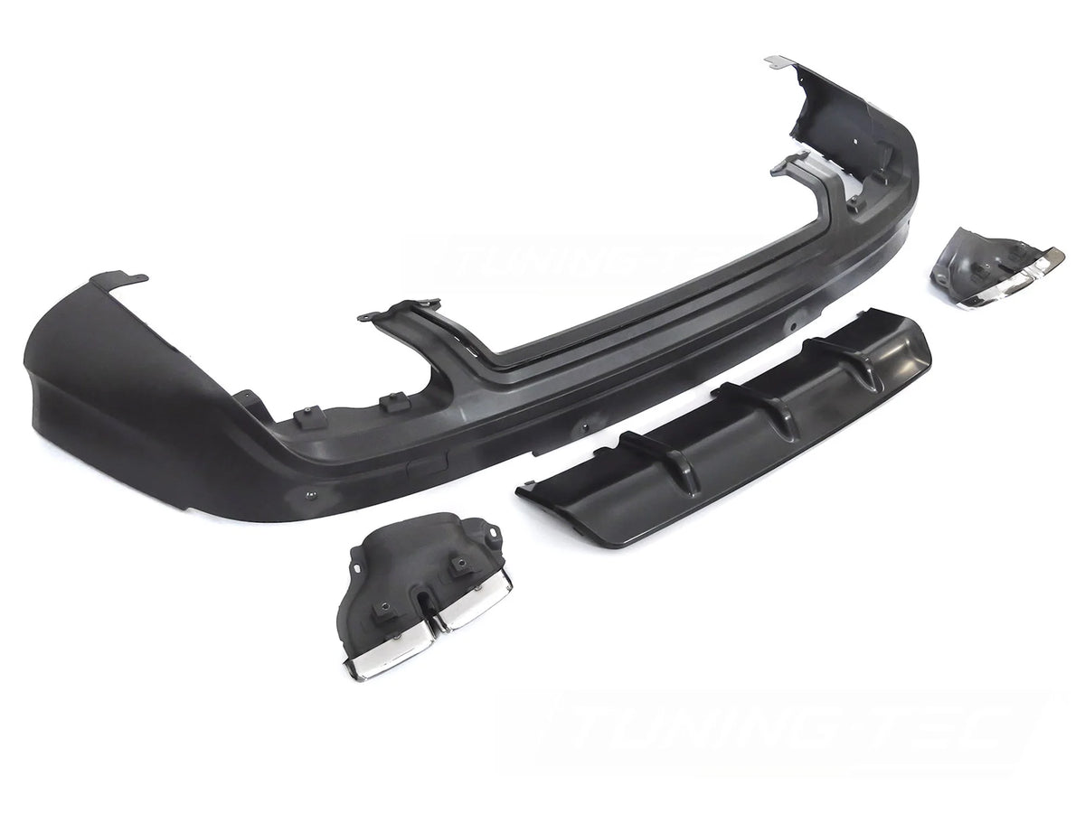 Diffuseur double sortie PDC noir style sport S compatible avec Audi Q7 4L 05-15