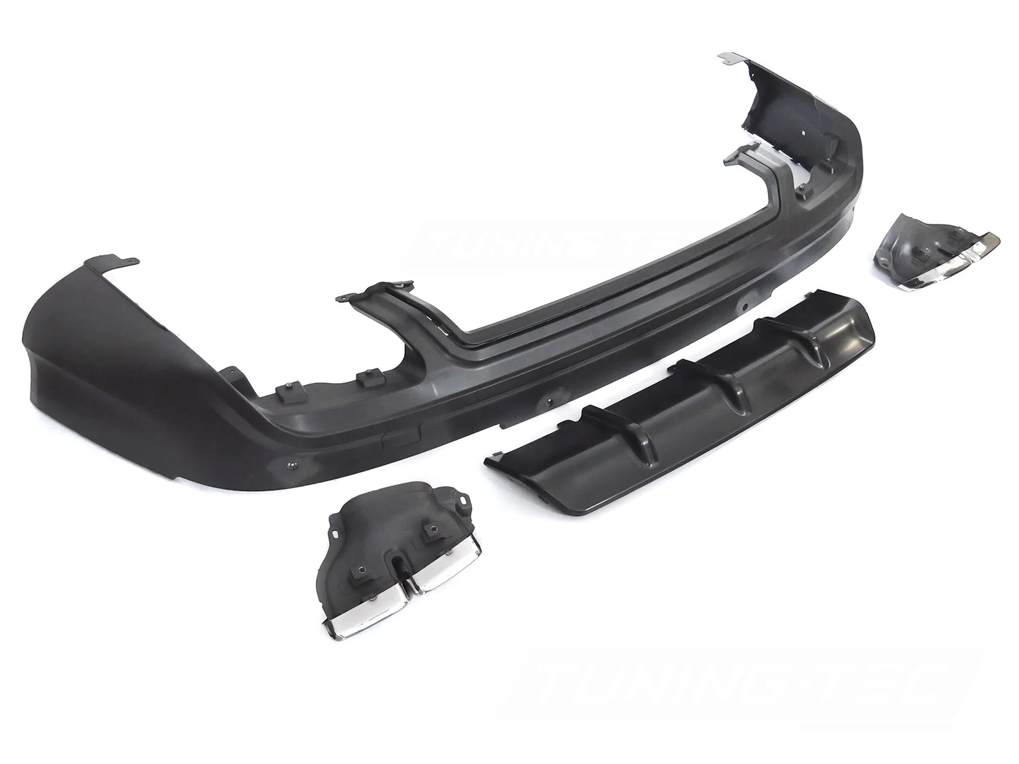 Diffuseur double sortie PDC noir style sport S compatible avec Audi Q7 4L 05-15