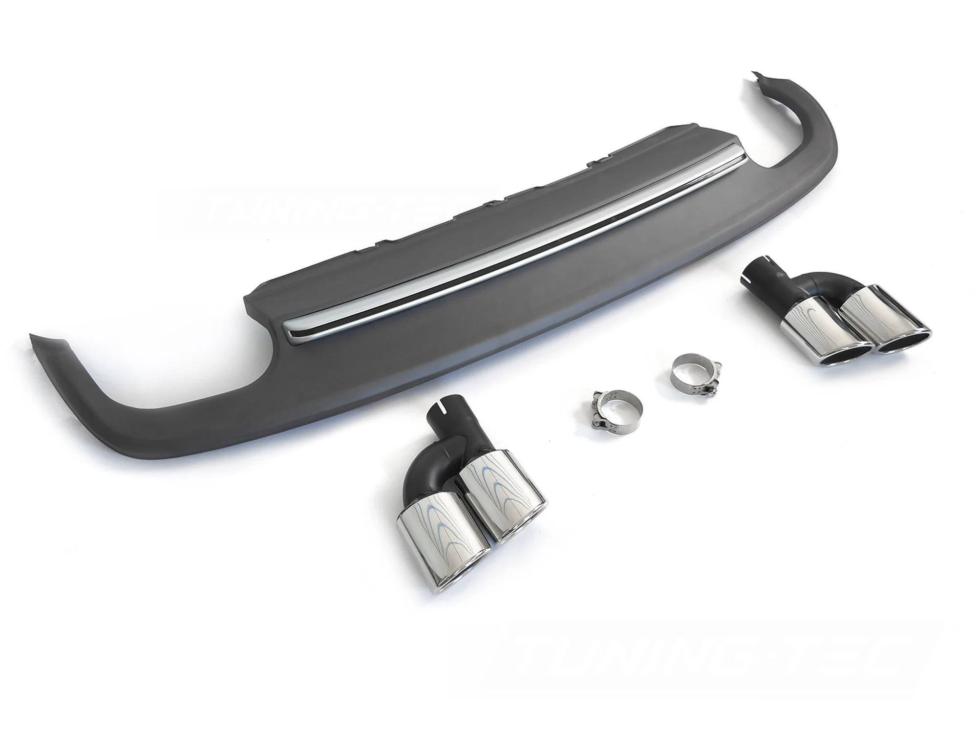 Diffuseur double sortie argenté style sport S compatible avec Audi A5 8T 8F 11-16
