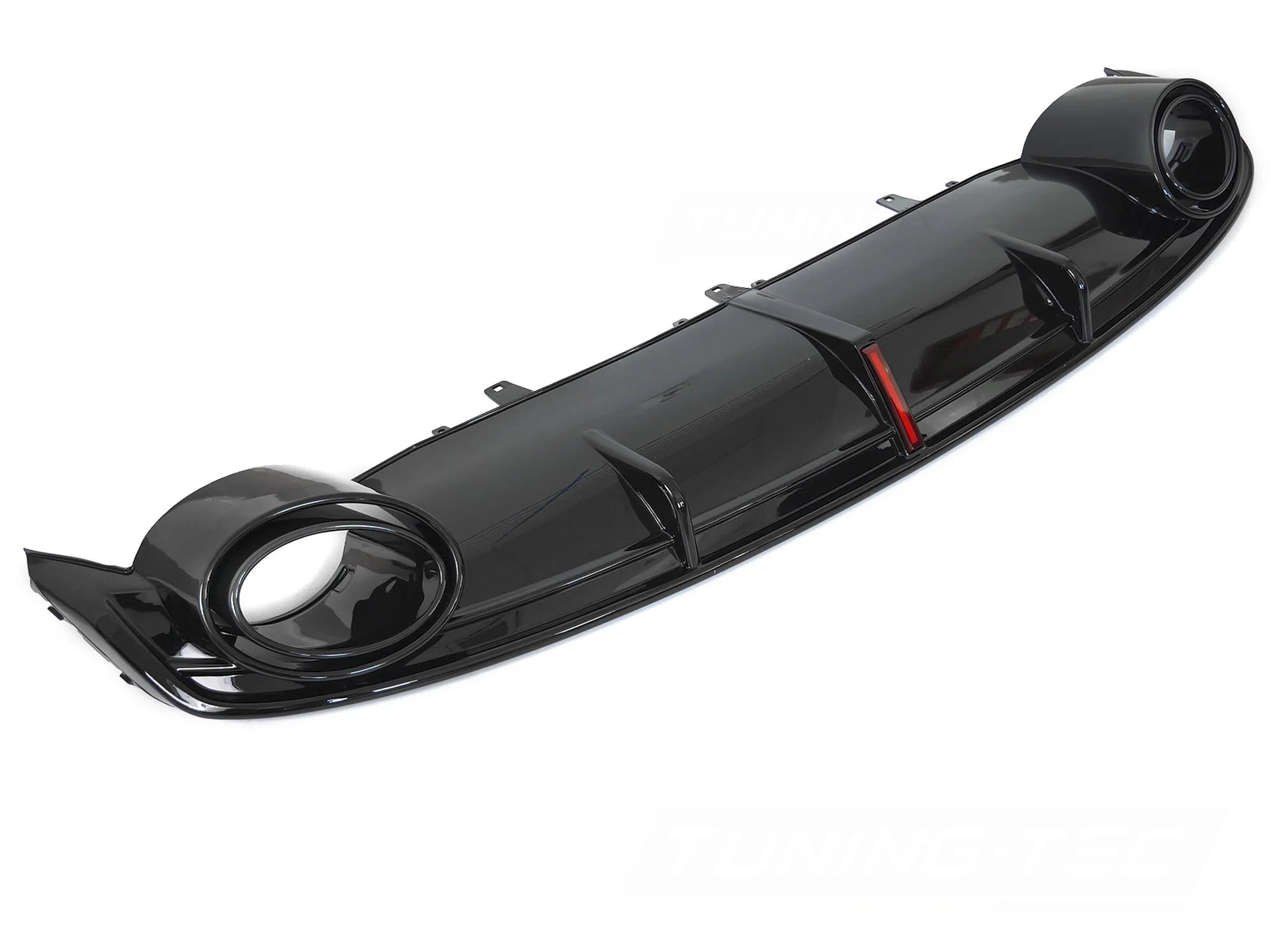 Diffuseur double sortie noir brillant avec feu stop LED style sport compatible Audi A7 C7 10-14