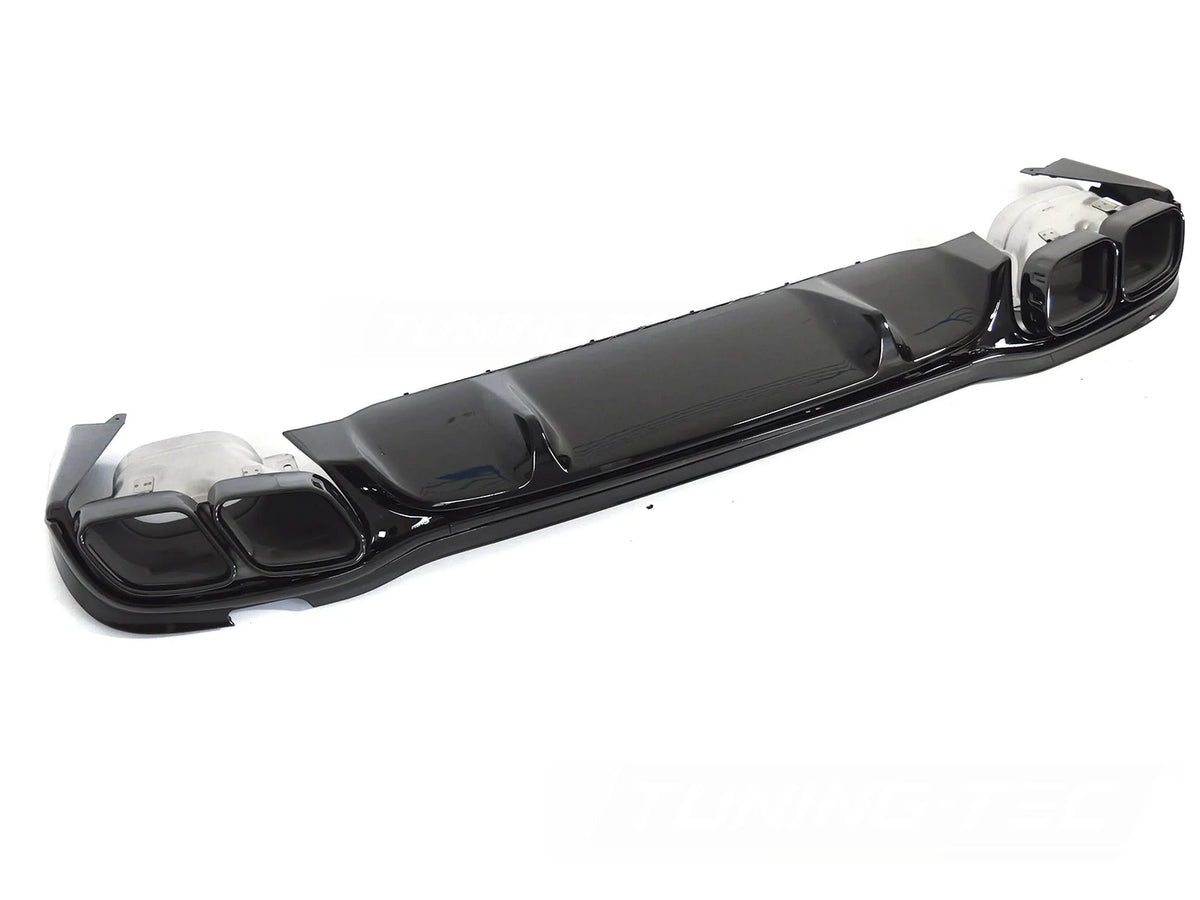 Diffuseur double sortie noir brillant sport compatible Mercedes W213 / S213 20-23