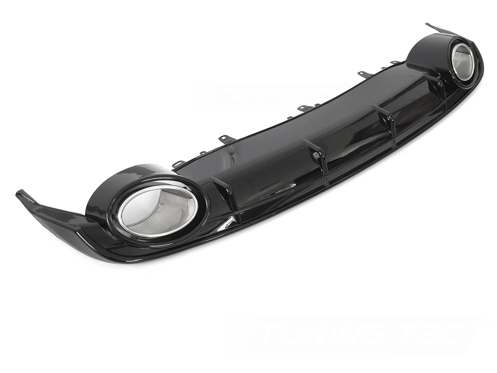 Diffuseur double sortie noir brillant style sport compatible avec Audi A6 C7 14-18