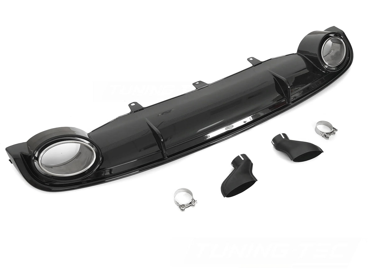 Diffuseur double sortie noir brillant style sport compatible avec Audi A7 C7 10-14