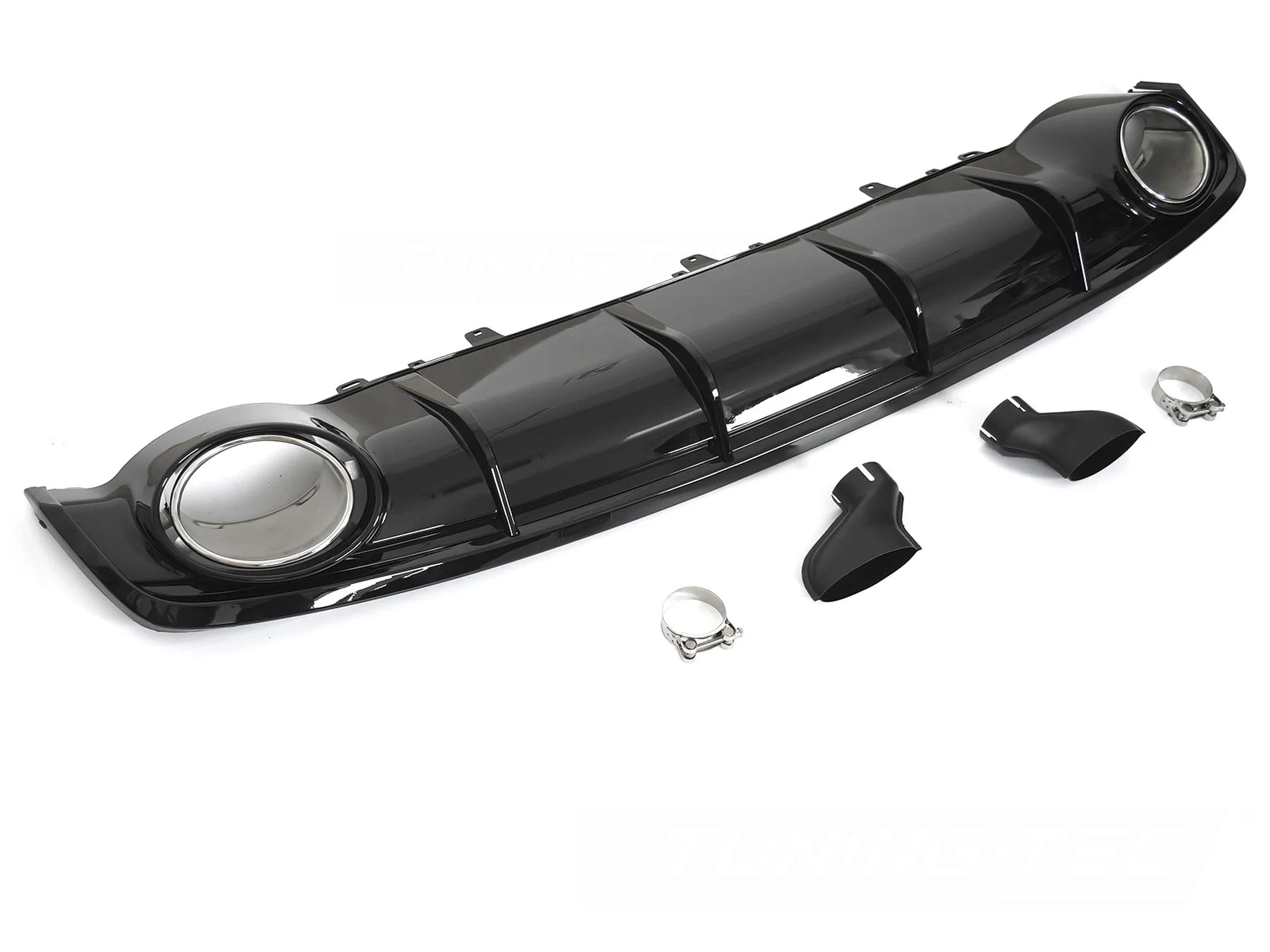 Diffuseur double sortie noir brillant style sport compatible avec Audi A7 C7 14-18