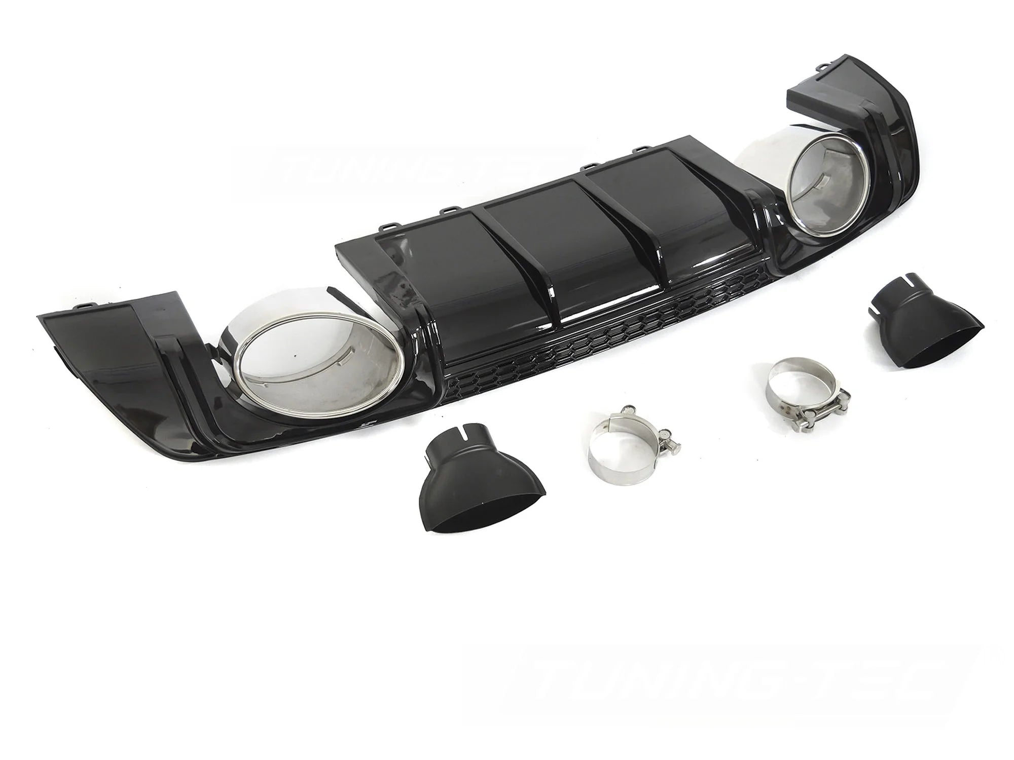 Diffuseur double sortie noir brillant style sport compatible avec Audi TT 8S 14-18