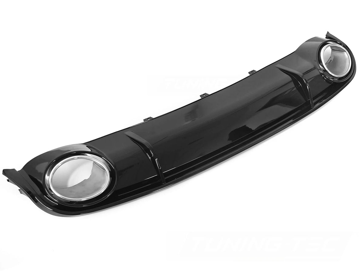 Diffuseur à sortie unique noir brillant style sport compatible avec Audi A4 B8 08-11