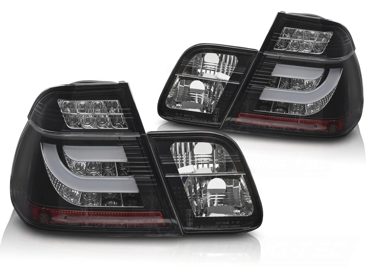 Feux arrière à LED noirs compatibles avec BMW E46 berline 98-01