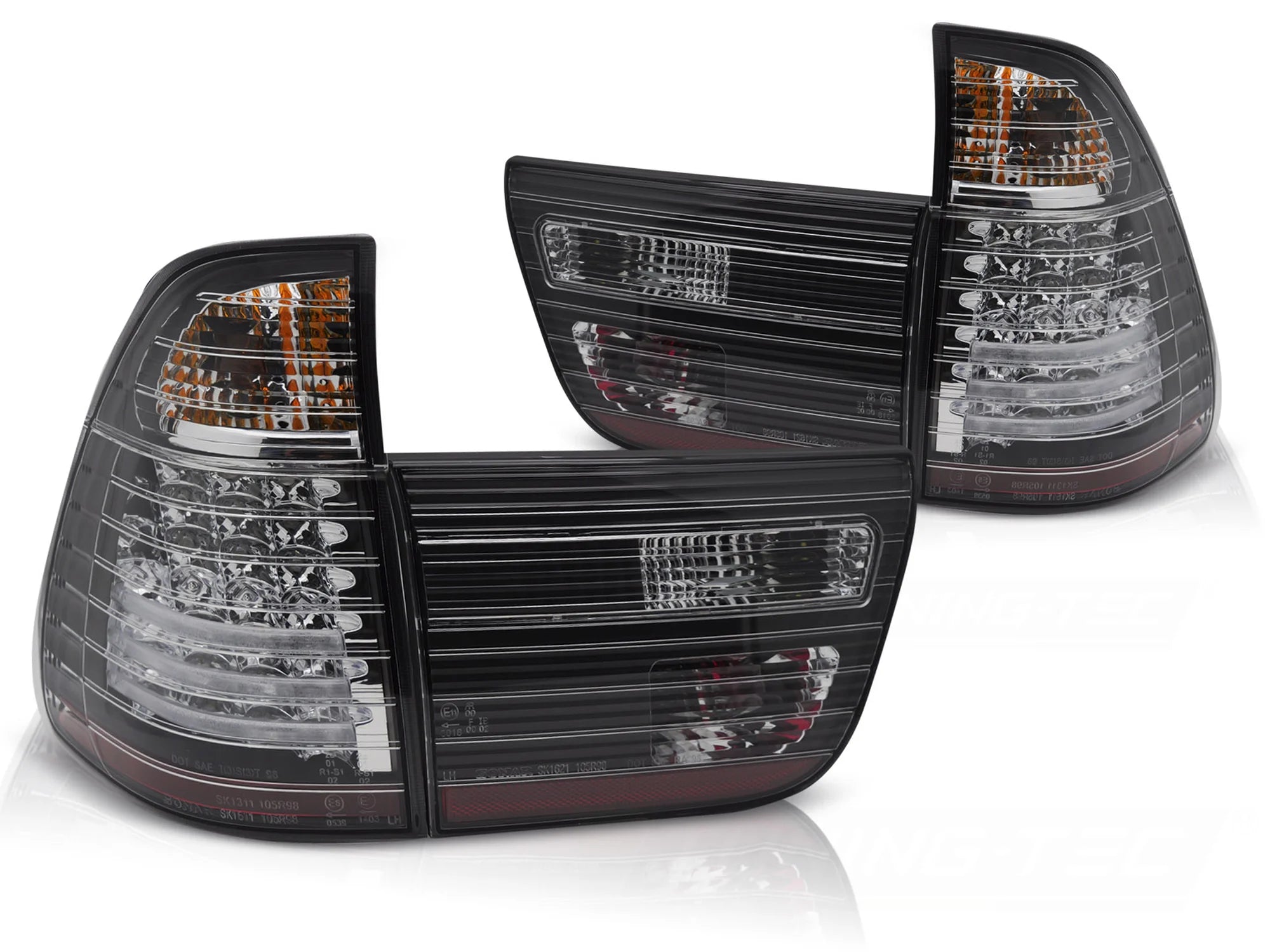Feux arrière à LED noirs compatibles avec BMW X5 E53 09.99-10.03