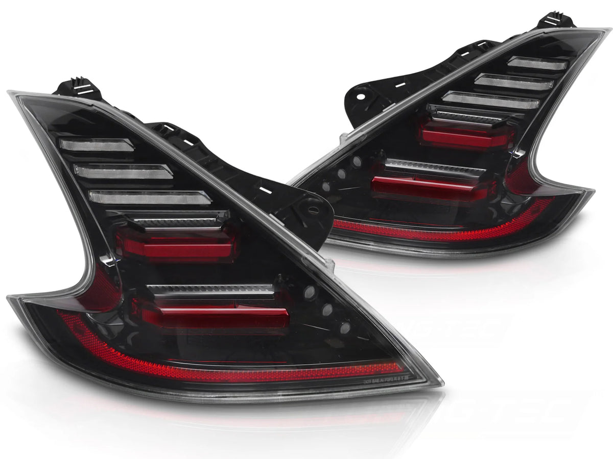 Feux arrière à LED noirs compatibles avec Nissan 370Z 09-20