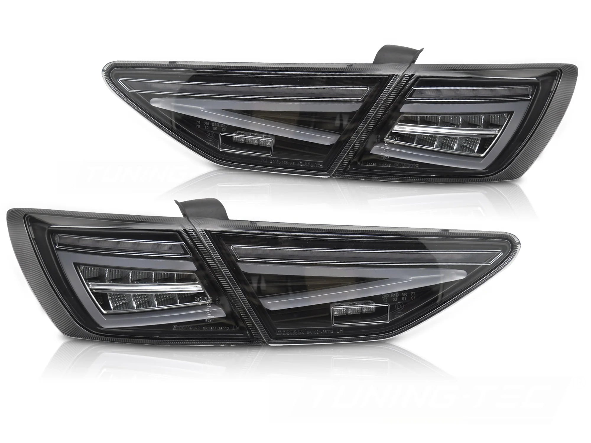 Feux arrière à LED noirs compatibles avec SEAT LEON III 5F, ampoule d'origine 12-20 HB