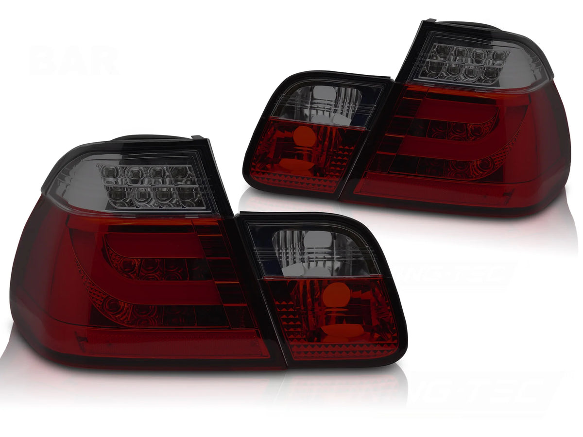 Feux arrière à LED rouge fumé compatibles avec BMW E46 berline 98-01