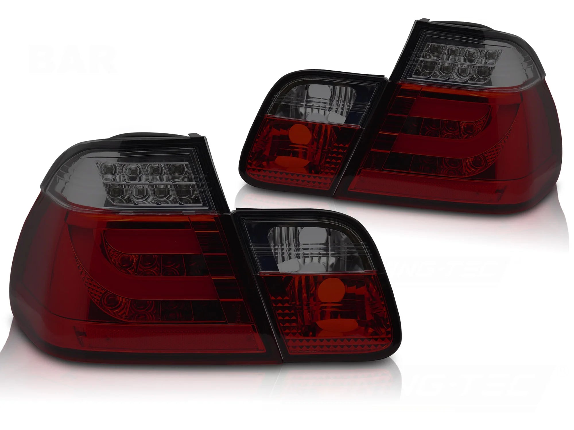 Feux arrière à LED rouge fumé compatibles avec BMW E46 berline 98-01