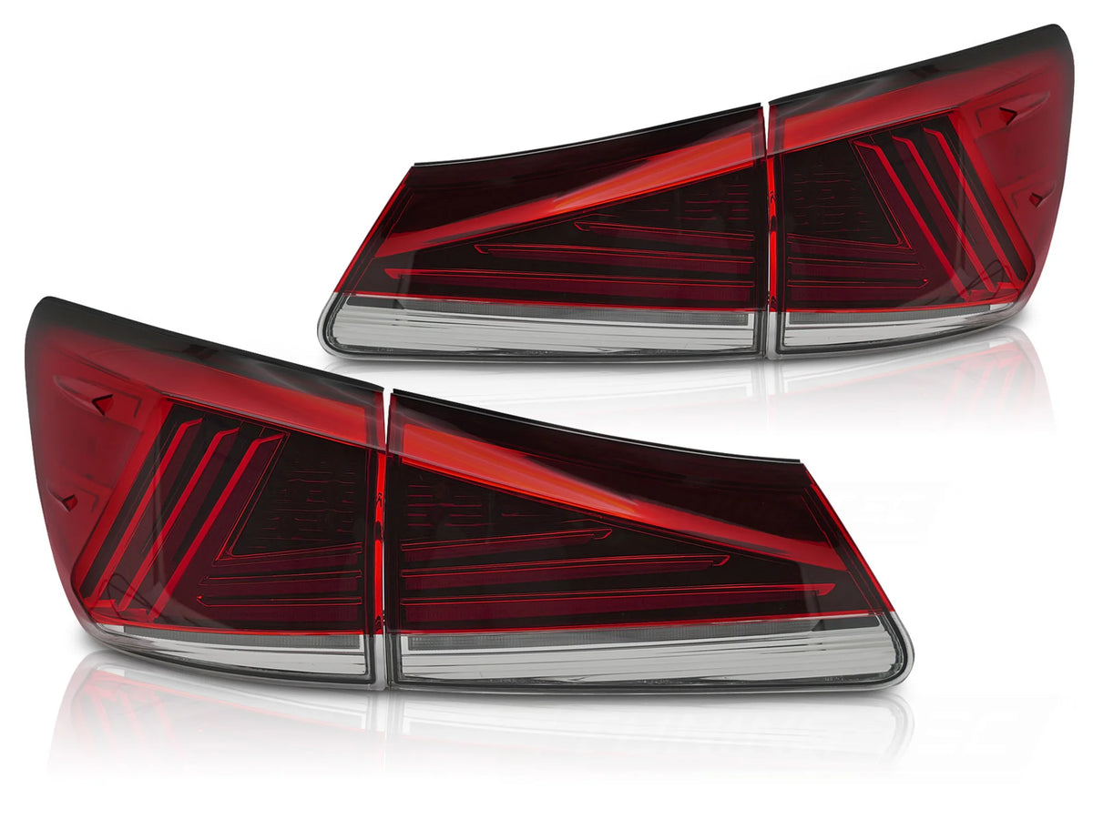 Feux arrière à LED rouges SQL compatibles avec Lexus IS II 06-13