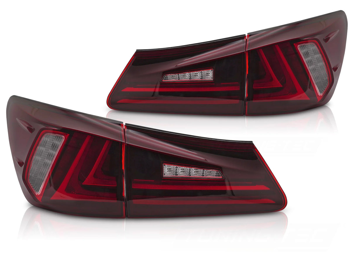Feux arrière à LED rouges compatibles avec Lexus IS II 06-13
